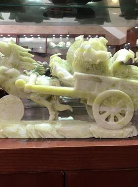 雕新款岫玉白创MWS意马工客艺菜品厅开心百菜塑摆件