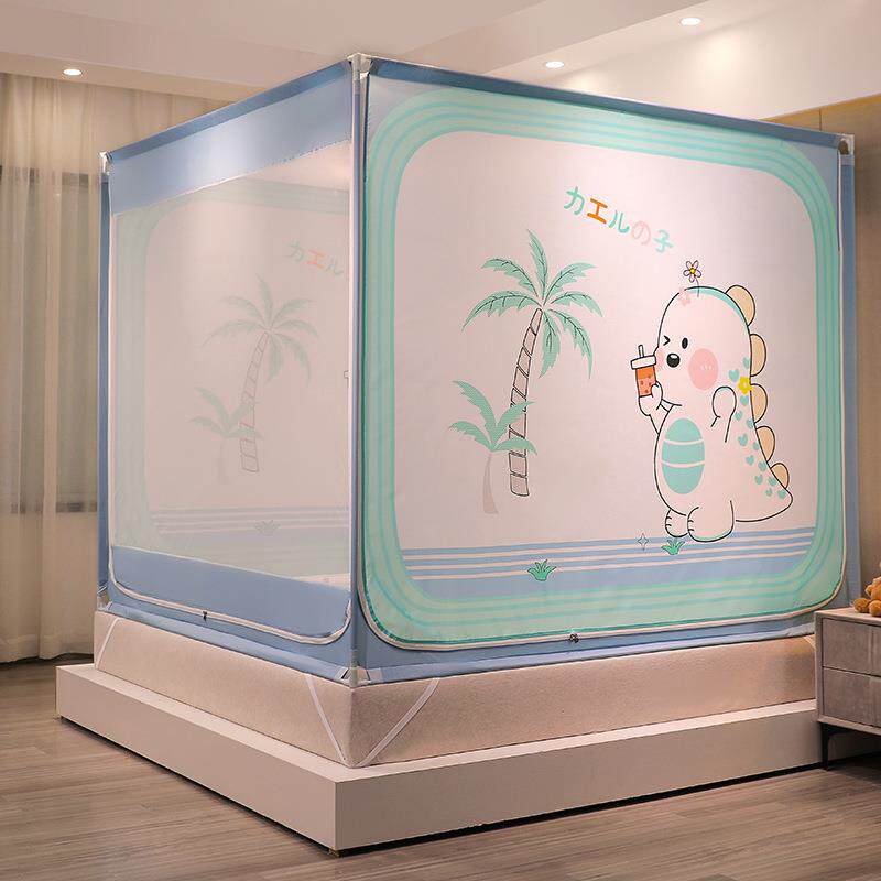 童防摔蚊帐三开儿SIM门拉链款1..8m蒙古包15m坐床家用1.2米床式纹