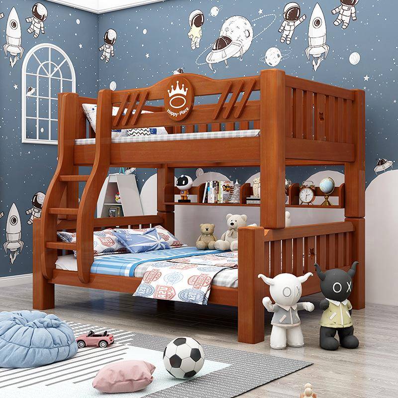 挚加实木子母高低床双层床小户型两粗层床母O款子喜床儿童床上下