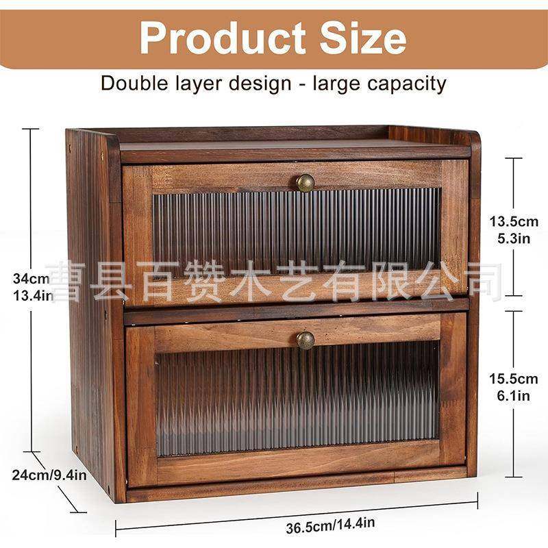 木质厨房果包餐具餐盒泡双面储物柜调-料架层带盖盒蔬实木收面纳,收纳整理,首饰盒,淘宝优惠券,粉丝福利购,淘宝优惠卷