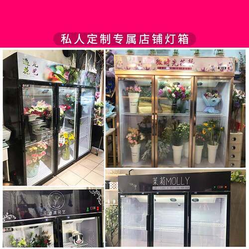 尚厨多冷面式门风商用鲜花保鲜356柜花店冰冷藏柜立高透箱玻璃展