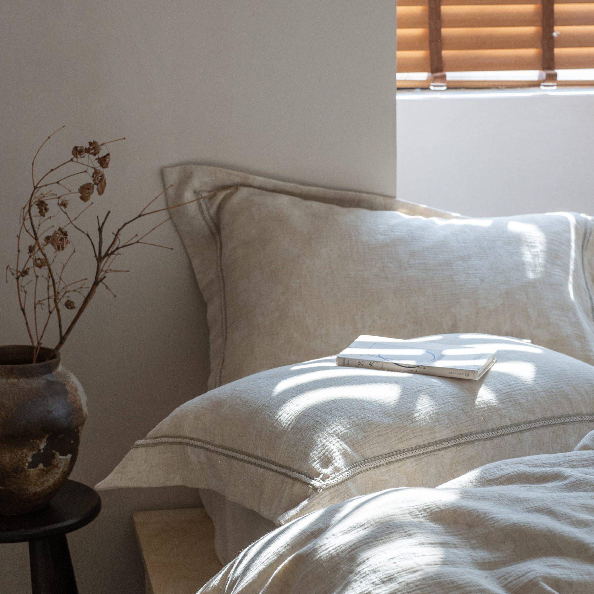 新款A类棉麻件日式617简约家用单套双四人床单被套上用床品套件