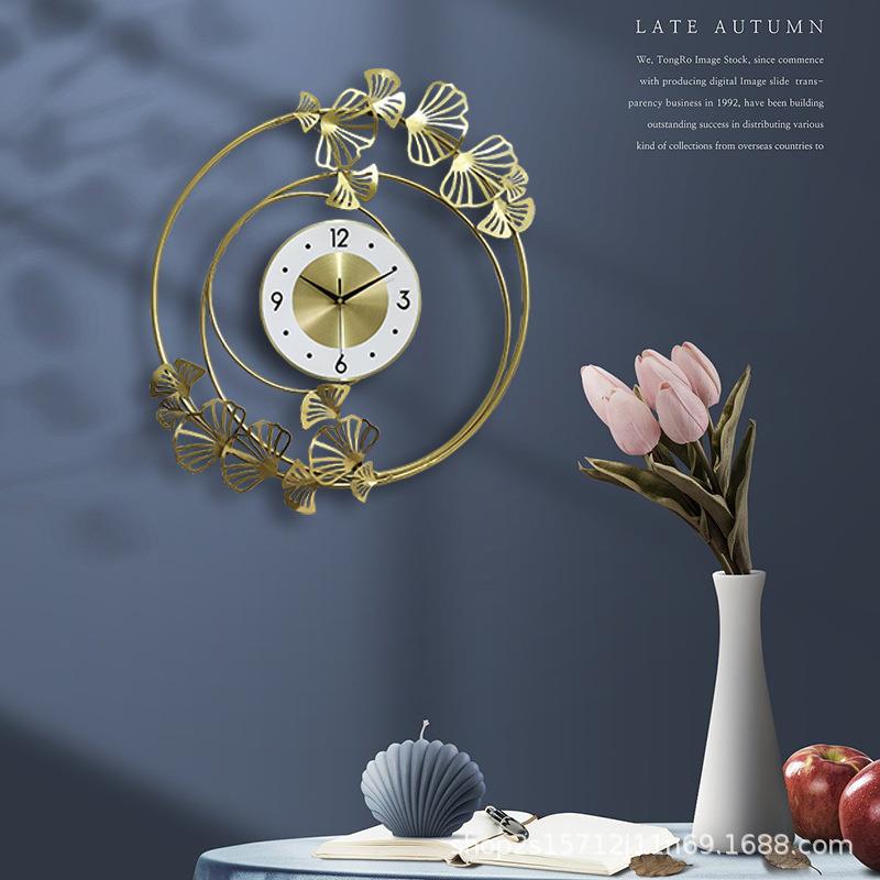 大客厅钟表挂钟扫现代简约挂表卧室时钟机芯壁石英钟秒壁钟HEF挂