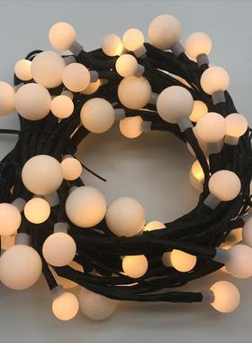 led24V低彩压新灯串树枝造型户外防YAJ水黑色藤条灯圆球灯海外品