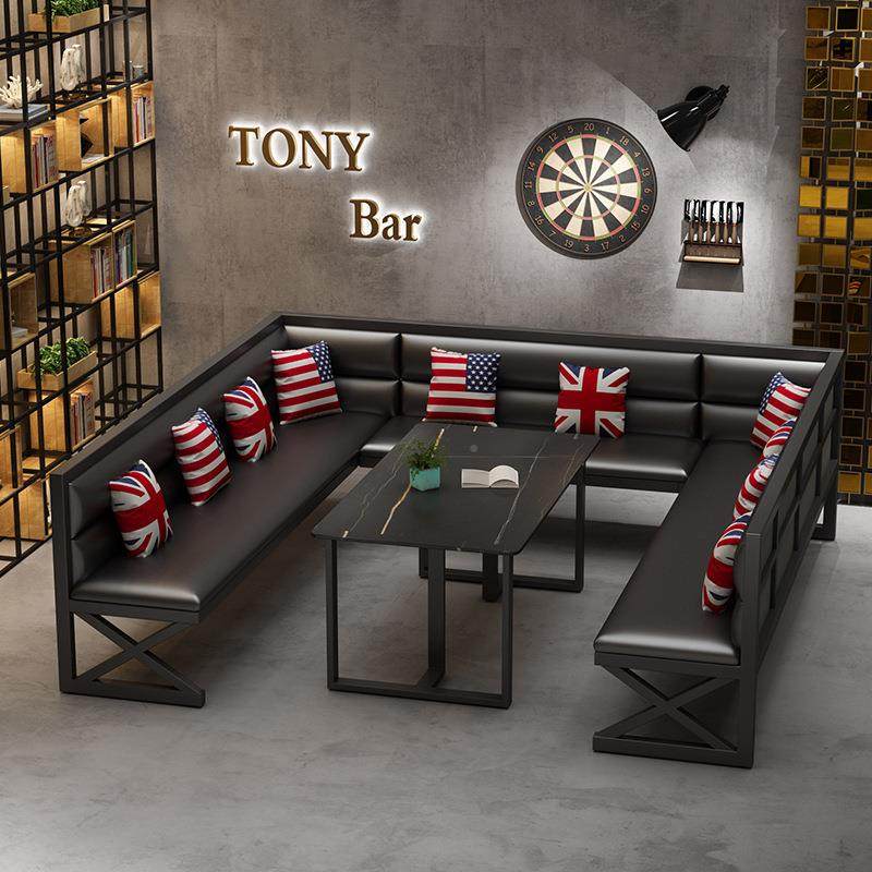 卡座清发复古工桌业风沙酒吧吧烧烤店326椅岩板背靠背饭店餐厅小,商业/办公家具,卡座,淘宝优惠券,粉丝福利购,淘宝优惠卷