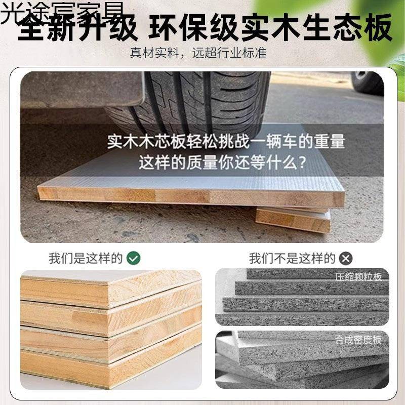 段实木衣柜家用卧室NJI组简装极原风分式大挂衣橱2025新款木风收