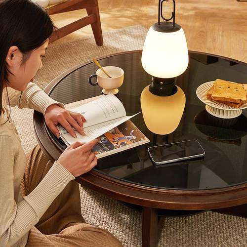 家逸实木茶几客圆致形茶几奢茶桌小户厅型轻圆CCV桌精收纳