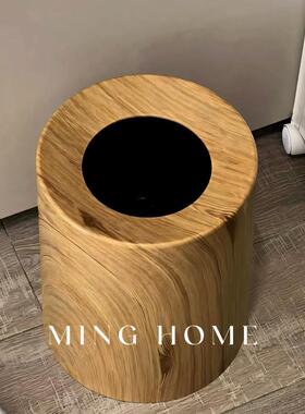 木垃桶厨高颜值圾QBP中古风客厅纹家用房卫生间厕所轻奢大号纸篓