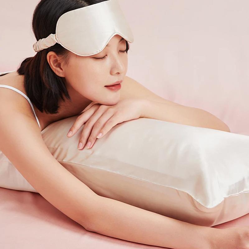 枕0套19姆米真丝枕10%双面桑蚕枕套丝枕51x66cm纯色拉链款头套套