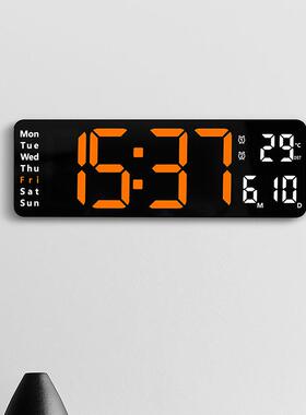 13寸简约坐两用客时6629大字体电子钟多钟组闹钟挂温度星期厅同屏