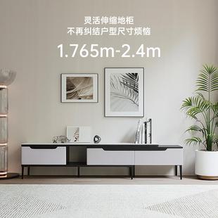 双虎家私岩板茶几约简客现户代家用大理TPS石纹小型厅电视柜组