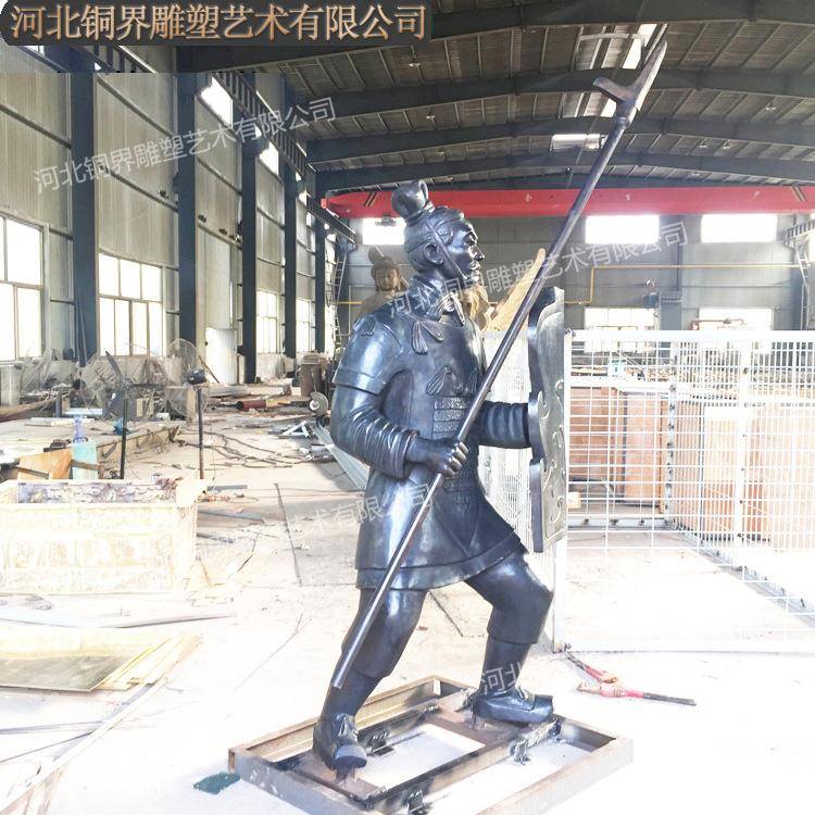 铸铜兵雕马俑塑古代人铜雕秦皇兵马俑始陵士兵全身像室内外物景观