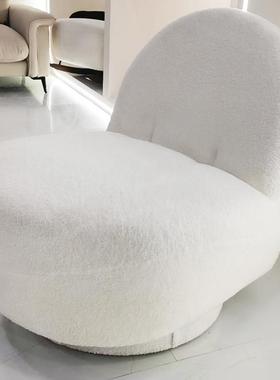 梨沙发羊羔小户型客厅躺休闲沙发凳榻毛CDZ榻米椅白色旋雪转沙发