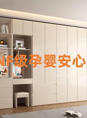 全白色025985平开门分段纳式EF级欧松N板衣柜家2用卧室到顶收欧松