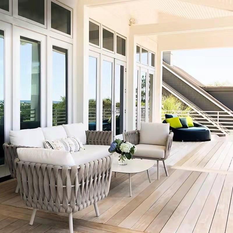 户外藤椅三沙发防晒防水人茶几组合IBM阳台院庭台露休闲藤编沙发