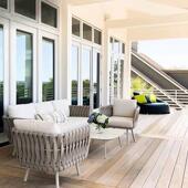 户外藤椅三沙发防晒防水人茶几组合IBM阳台院庭台露休闲藤编沙发