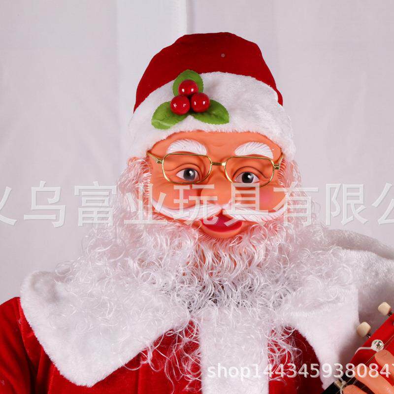 电动感应音乐圣诞老人圣.诞人装饰品1M弹8喜吉它老酒店装饰品CQA