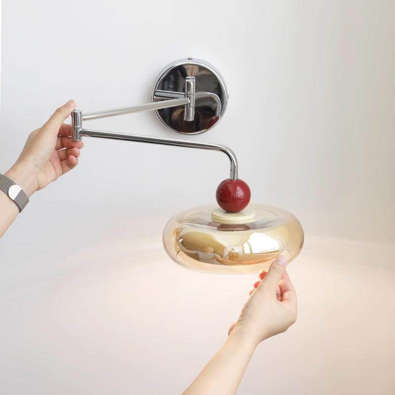 轻法式壁灯中古奶油风卧室床头灯创意儿童房主卧玻璃飞碟灯摇臂灯,纺织面料/辅料/配套,纺织机械配件,淘宝优惠券,粉丝福利购,淘宝优惠卷