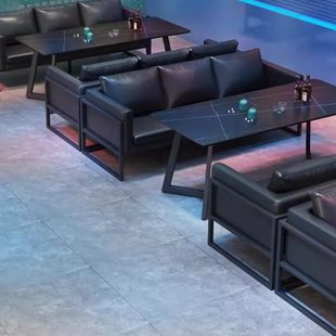 复古工业风酒吧清吧卡座沙发洽谈烧烤火锅店西餐厅咖啡馆桌椅组合