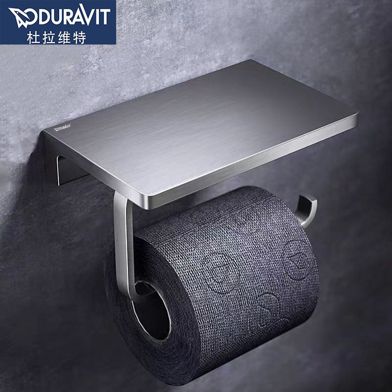杜拉维特卷纸架全铜手机厕纸架免打孔酒店工程用纸巾架卫生间壁挂