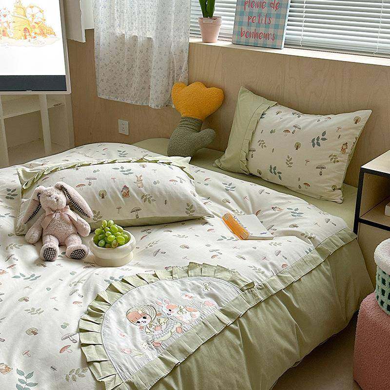 公主风纯棉床上四件套100全棉春季床品韩版花边款被套罩1.5米床单,节庆用品/礼品,新娘配件,淘宝优惠券,粉丝福利购,淘宝优惠卷