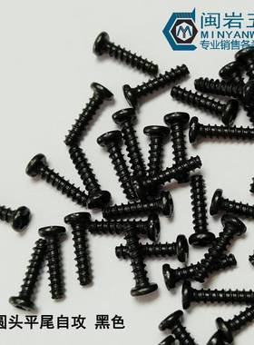 供应盘头/圆头十字平尾自攻PB1.0/1.2/1.4*2-10304不锈钢镀黑锌