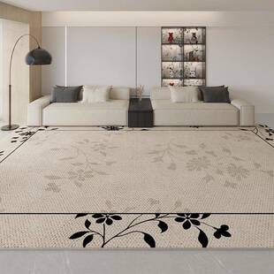 法式花园客厅地毯卧室大尺寸沙发地垫奶油风防滑耐脏静音圈绒地毯