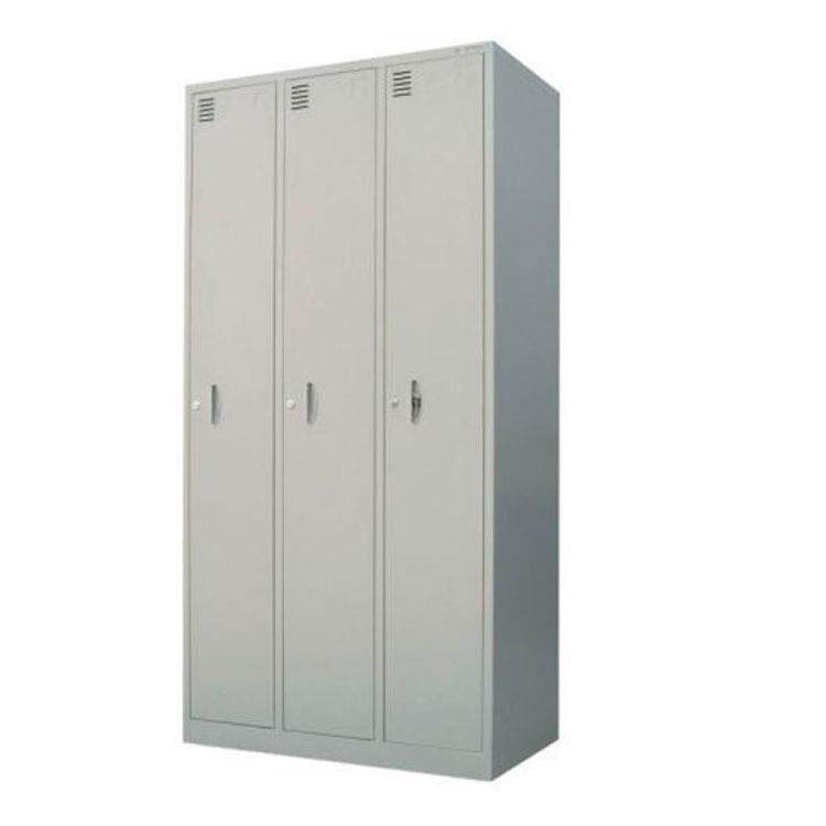 3门钢制铁皮更衣柜三门储物箱学校车间员工衣物柜桑拿浴场存包柜