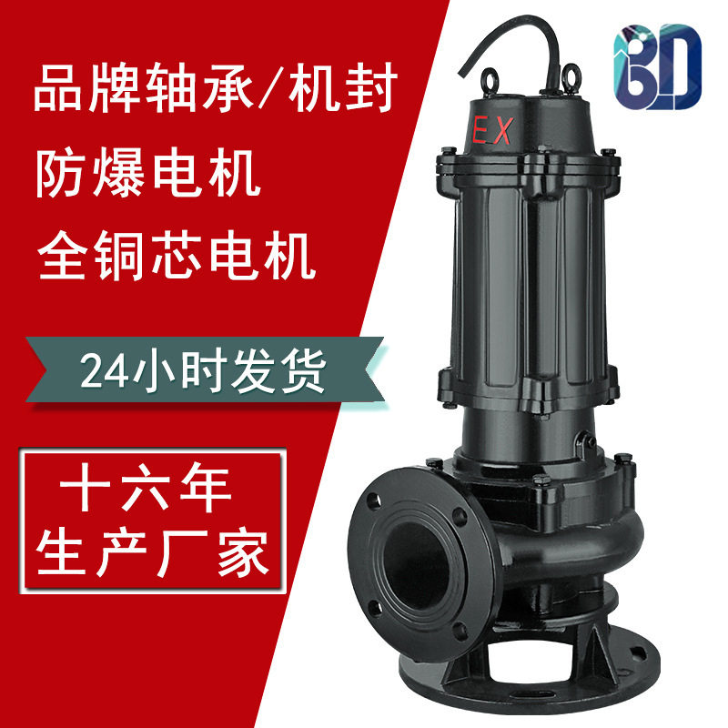 BWQ防爆潜水泵厂家带防爆证矿用隔爆型潜水排沙防爆潜水排污泵