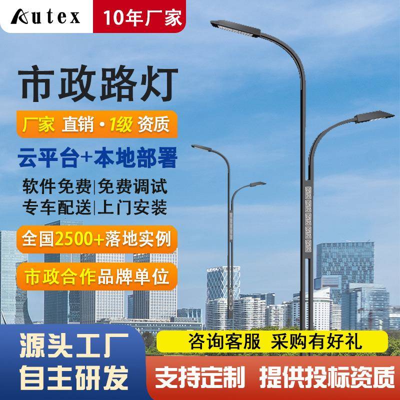 户外市政工程高杆道路灯太阳能路灯市电照明led灯工厂直销