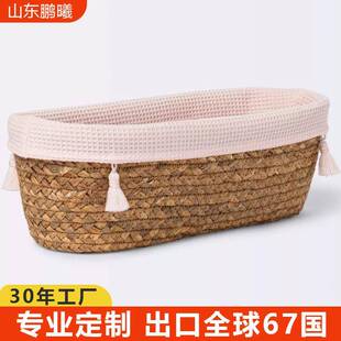 工厂直销天然葫芦草婴儿玩具浴室收纳筐环保草编宝宝床手工编织框