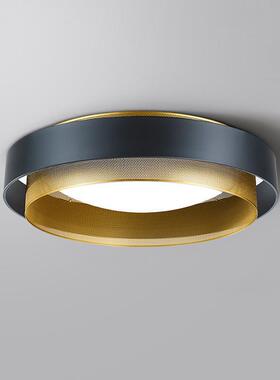 北欧现代简约圆形卧室吸顶客厅书房阳台黑色设计师样板房LED灯具