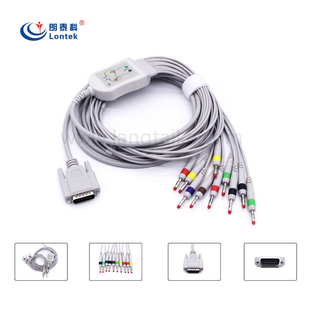 EKG-9130/8270/8350/8370/8420/8423心电图机导联线12导12监护仪