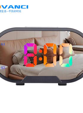 新款大屏LED炫彩数显时钟多功能电子桌面闹钟