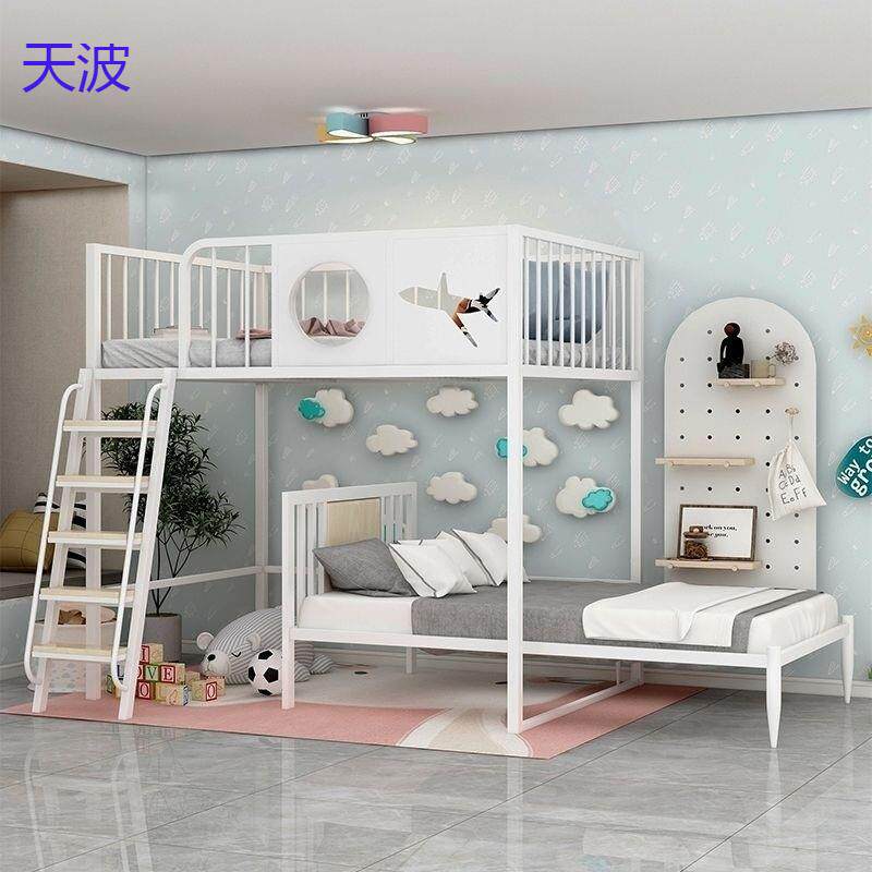 bts交错式上下床儿童床错位高低床子母床飞机床上床下空单上层小