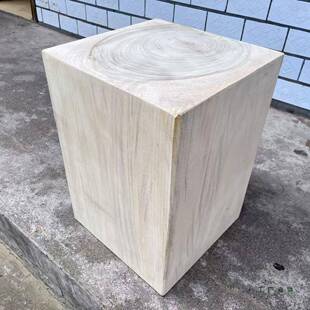天然原木香樟木方木桩木墩凳子根雕床头置物木凳价其他绢花