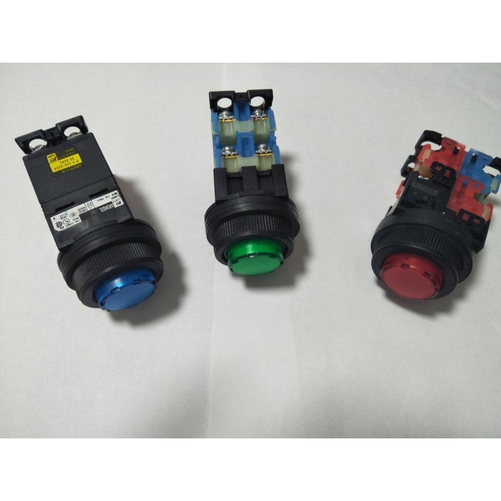 富士按钮AR30EOL-01E3R富士圆形凸头带灯按钮开关