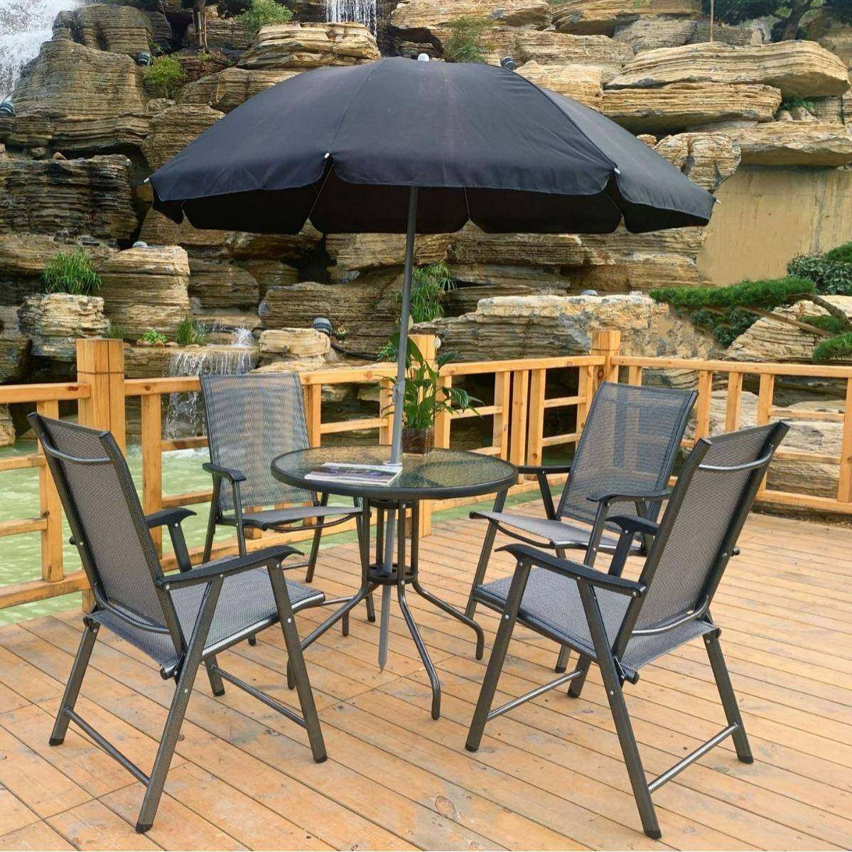 户外简约休闲折叠式高强钢化桌椅便携露天花园家用五件套带伞组合,纺织面料/辅料/配套,纺织机械配件,淘宝优惠券,粉丝福利购,淘宝优惠卷