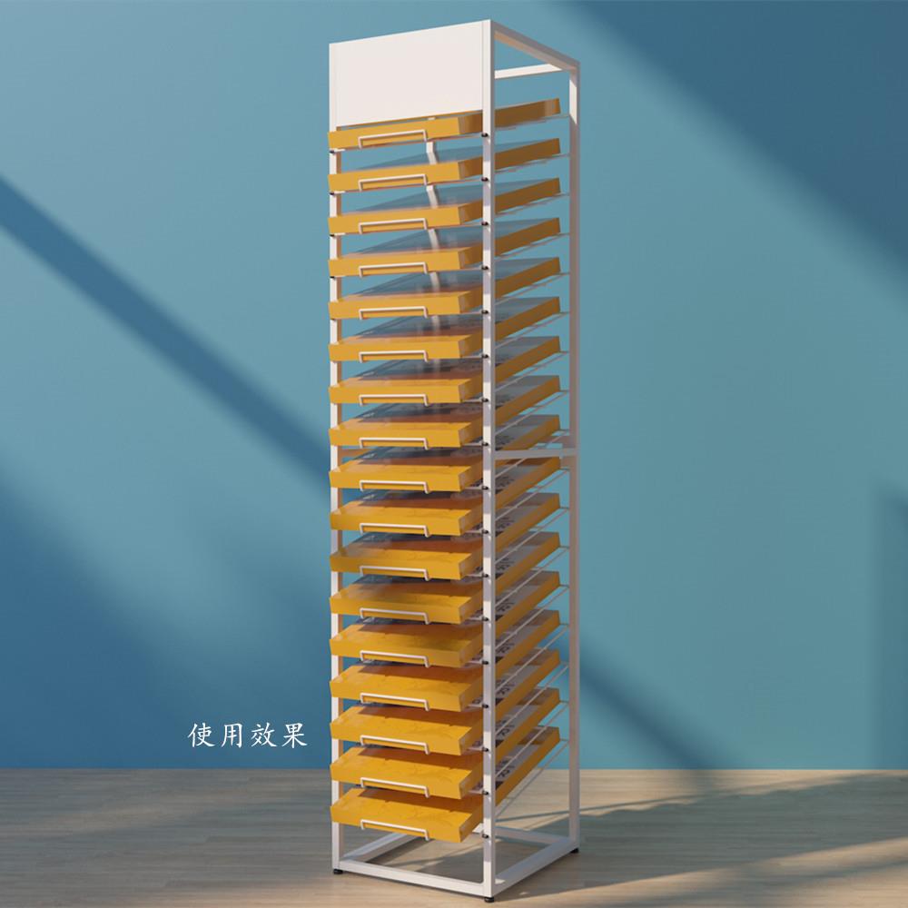 文具店卡纸展示架落地斜面层架可放画纸张货架子板类样品资料收纳