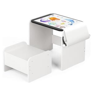 木制儿童绘画桌家用木制儿童桌椅儿童桌椅套装室内儿童艺术桌椅