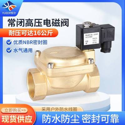 0927200-0927700高压空压机压缩两位两通黄铜先导式电磁阀 16公斤