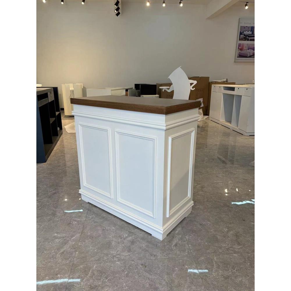 简约烤漆收银台服装店吧台店铺小型柜台奶茶店前台公司接待台定制