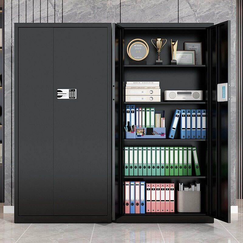 黑色电子保密柜办公室密码文件柜资料档案柜加厚铁皮指纹锁保险柜