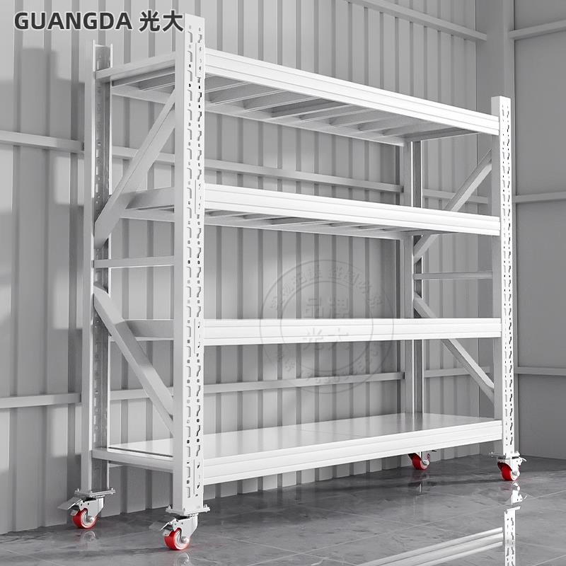 仓储货架带轮子可移动推拉多层置物架仓库展示架万向轮家用铁架子