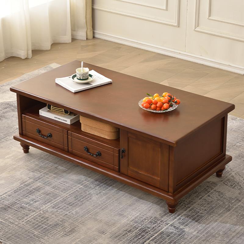 全实木茶几简约现代小户型茶几桌家用电视柜组合客厅茶桌两用复古