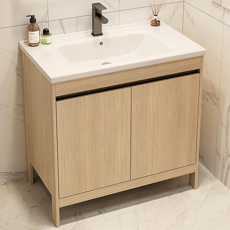 日式落地式太空铝浴室柜组合陶瓷一体洗脸盆小卫生间洗脸盆洗漱台