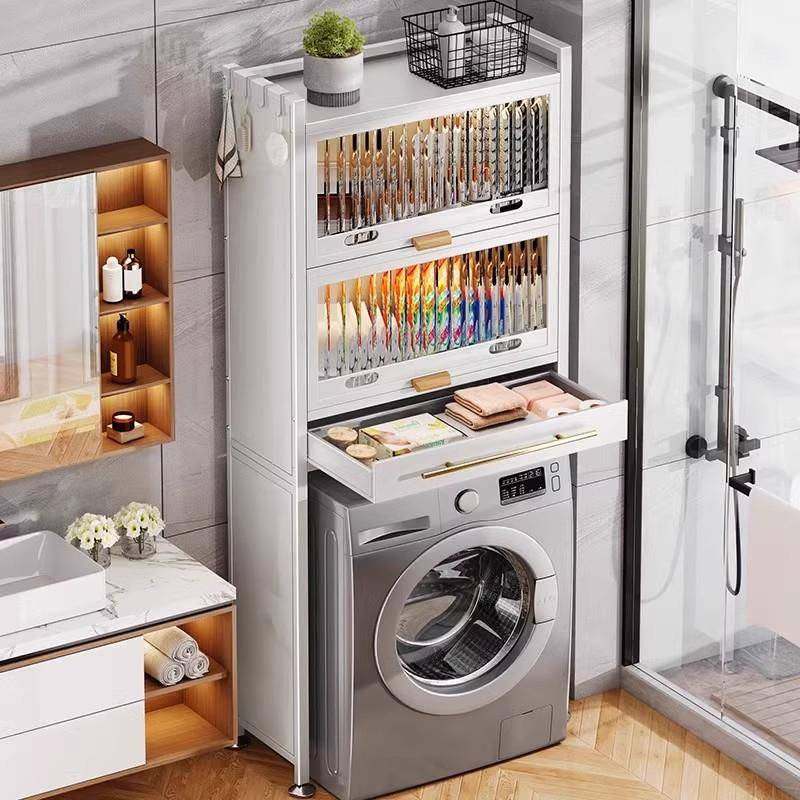 卫生间浴室滚筒波轮洗衣机置物架落地马桶上方储物架子阳台收纳柜