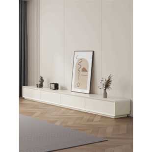 2025新款电视柜茶几组合现代简约客厅奶油风实木落地电视机柜整装