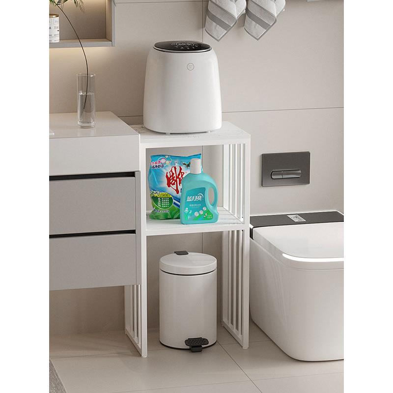 卫生间马桶夹缝收纳柜浴室窄侧边桌内衣迷你小型洗衣机置物架落地