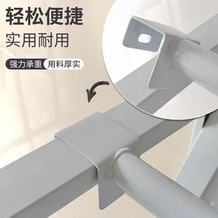 蝴蝶孔挂衣杆仓储货架配件伸缩杆晾衣杆服装架仓库货架横杠免打孔